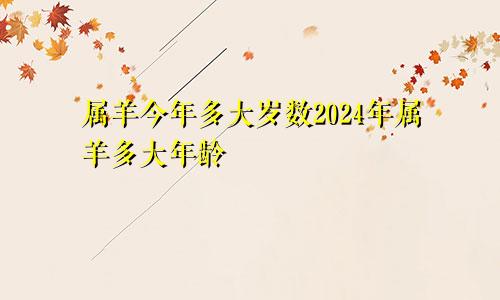 属羊今年多大岁数2024年属羊多大年龄