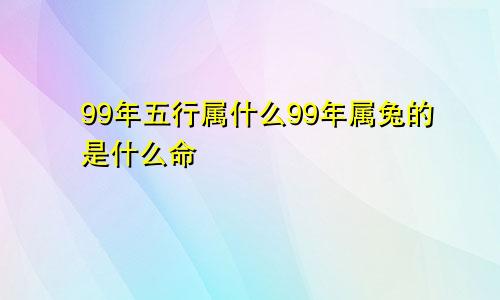 99年五行属什么99年属兔的是什么命