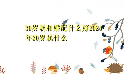 30岁属相婚配什么好2024年30岁属什么