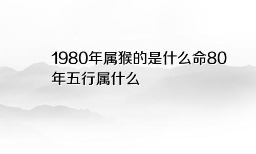 1980年属猴的是什么命80年五行属什么