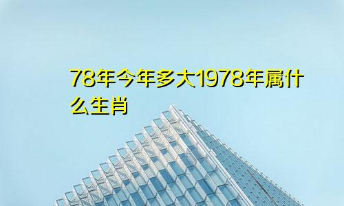 78年今年多大1978年属什么生肖