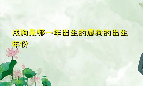 戌狗是哪一年出生的属狗的出生年份