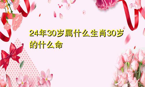 24年30岁属什么生肖30岁的什么命