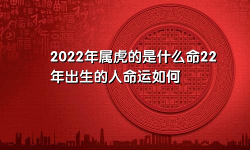 2022年属虎的是什么命22年出生的人命运如何