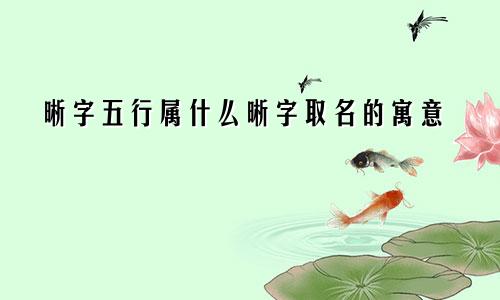 晰字五行属什么晰字取名的寓意