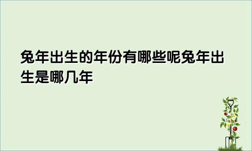 兔年出生的年份有哪些呢兔年出生是哪几年