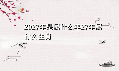 2027年是属什么年27年属什么生肖