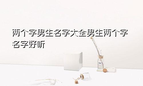 两个字男生名字大全男生两个字名字好听