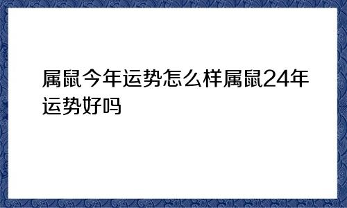 属鼠今年运势怎么样属鼠24年运势好吗