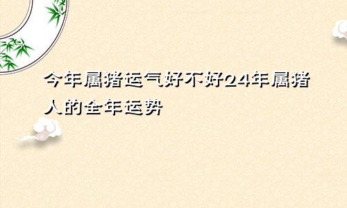 今年属猪运气好不好24年属猪人的全年运势