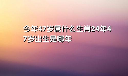 今年47岁属什么生肖24年47岁出生是哪年