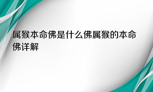 属猴本命佛是什么佛属猴的本命佛详解