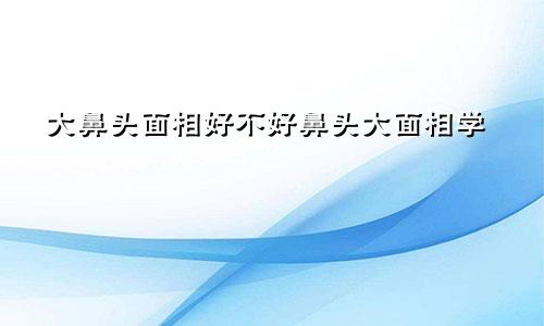 大鼻头面相好不好鼻头大面相学