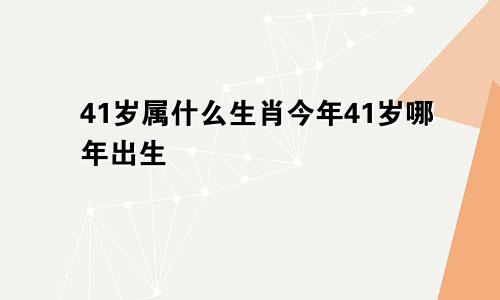 41岁属什么生肖今年41岁哪年出生