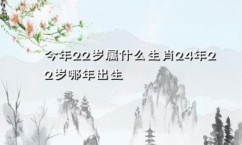 今年22岁属什么生肖24年22岁哪年出生