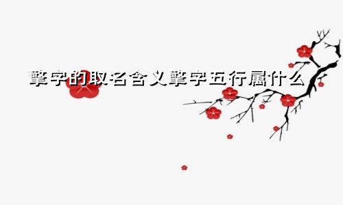 擎字的取名含义擎字五行属什么