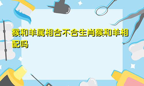 猴和羊属相合不合生肖猴和羊相配吗