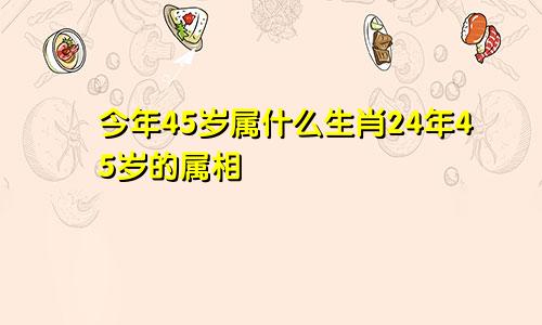 今年45岁属什么生肖24年45岁的属相