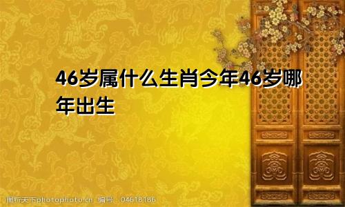 46岁属什么生肖今年46岁哪年出生