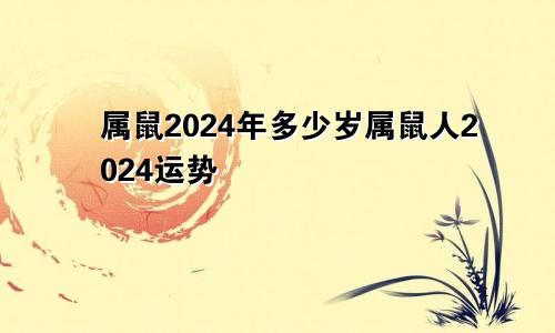 属鼠2024年多少岁属鼠人2024运势