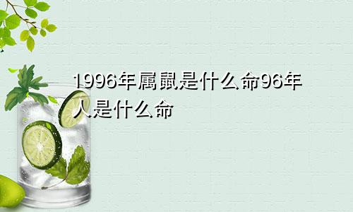 1996年属鼠是什么命96年人是什么命