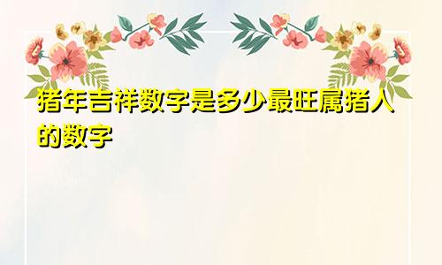 猪年吉祥数字是多少最旺属猪人的数字