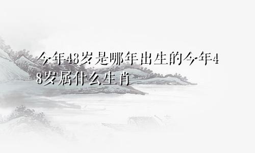 今年48岁是哪年出生的今年48岁属什么生肖