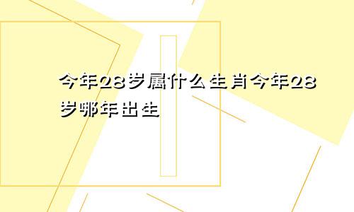 今年28岁属什么生肖今年28岁哪年出生