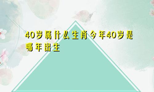 40岁属什么生肖今年40岁是哪年出生