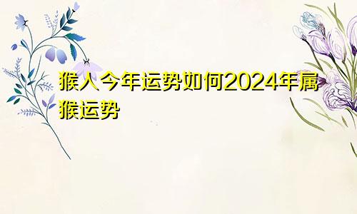 猴人今年运势如何2024年属猴运势