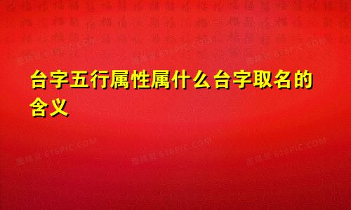 台字五行属性属什么台字取名的含义