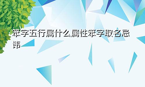 笨字五行属什么属性笨字取名忌讳