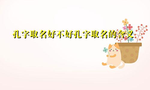 孔字取名好不好孔字取名的含义