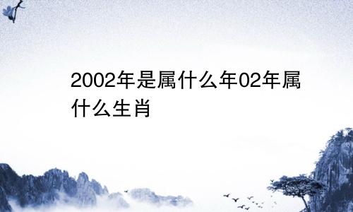 2002年是属什么年02年属什么生肖