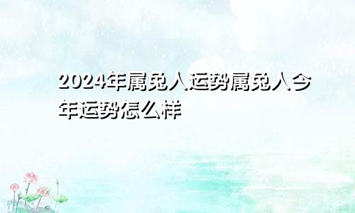 2024年属兔人运势属兔人今年运势怎么样