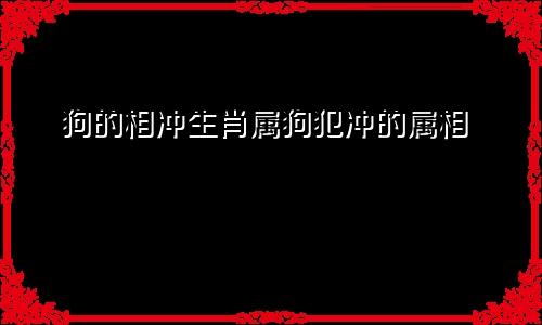 狗的相冲生肖属狗犯冲的属相