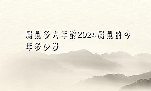 属鼠多大年龄2024属鼠的今年多少岁