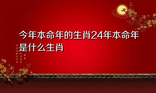 今年本命年的生肖24年本命年是什么生肖