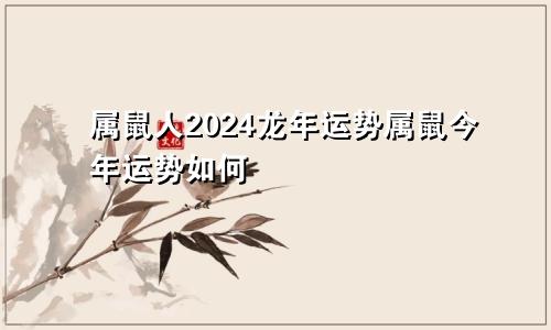 属鼠人2024龙年运势属鼠今年运势如何