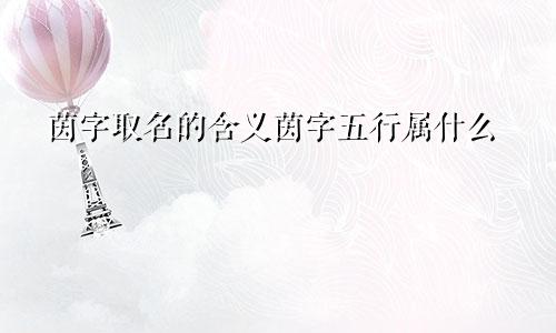 茵字取名的含义茵字五行属什么