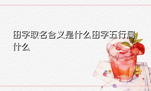 田字取名含义是什么田字五行属什么