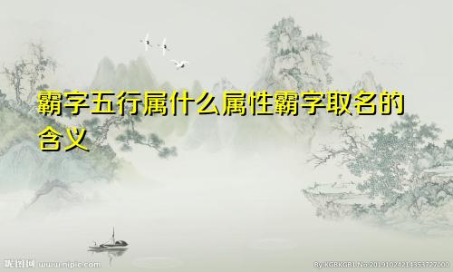 霸字五行属什么属性霸字取名的含义