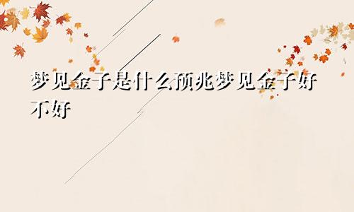 梦见金子是什么预兆梦见金子好不好