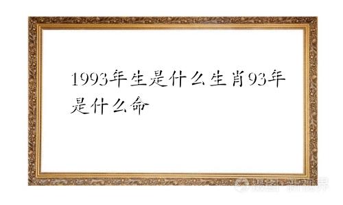 1993年生是什么生肖93年是什么命