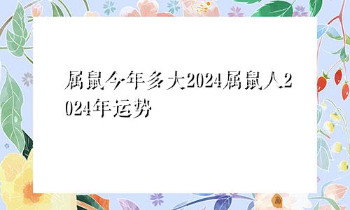 属鼠今年多大2024属鼠人2024年运势