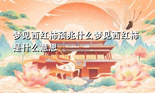 梦见西红柿预兆什么梦见西红柿是什么意思