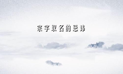 宗字取名的忌讳