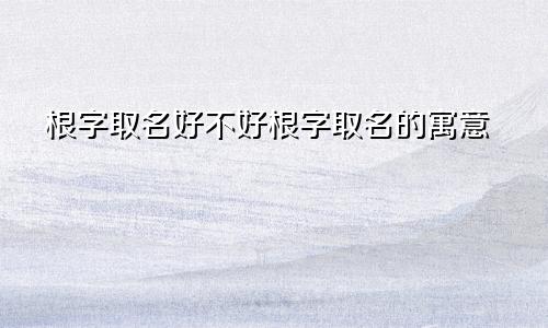 根字取名好不好根字取名的寓意