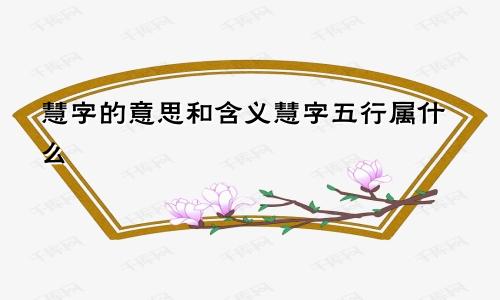 慧字的意思和含义慧字五行属什么