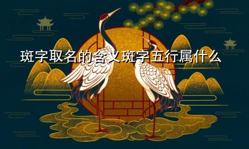 斑字取名的含义斑字五行属什么